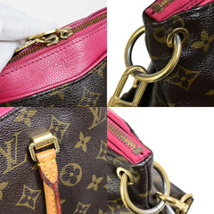 Louis Vuitton Pallas Brown Leather Bag Pre Owned