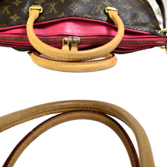 Louis Vuitton Pallas Brown Leather Bag Pre Owned