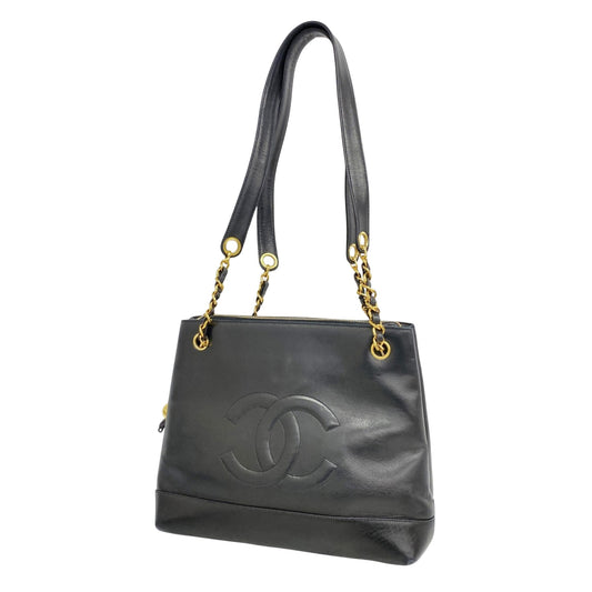 CHANEL CC LOGO BLACK TOTE BAG PRE-OWNED