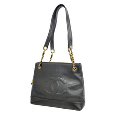 CHANEL CC LOGO BLACK TOTE BAG PRE-OWNED